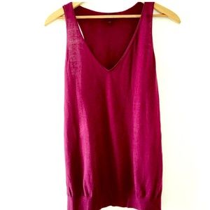 Banana Republic maroon silk & cotton sweater tank
